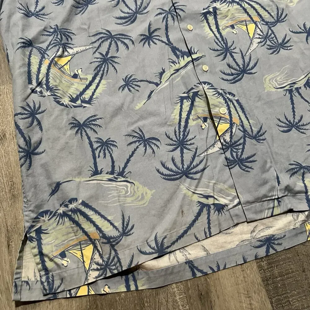 VTG Polo Ralph Lauren 90s Clayton Sailing Hawaiian Canoe Loop Collar Camp Shirt